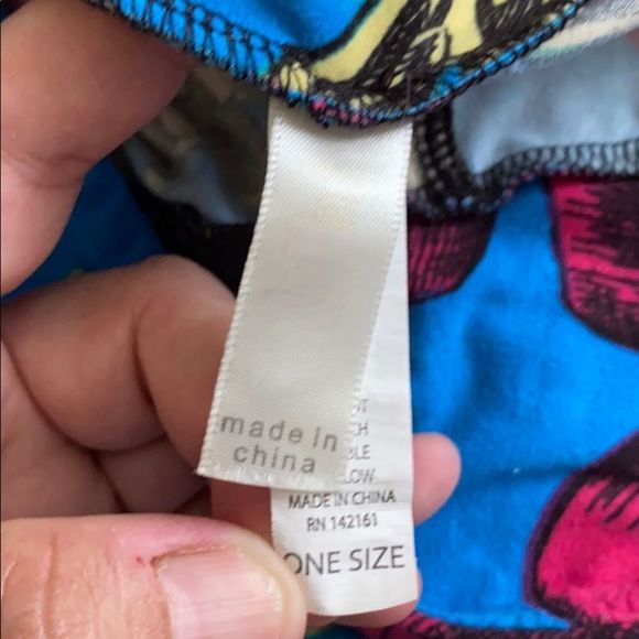 Lularoe MAJOR UNICORN French blue fry leggings OS - Picture 4 of 4